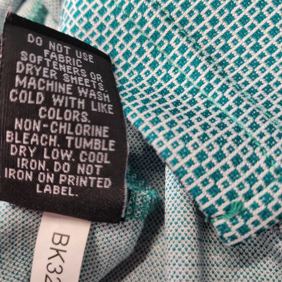 Pro Tour Coolplay Polo Golf Shirt Mens L Green White Geometric Short SLeeves - Picture 12 of 14